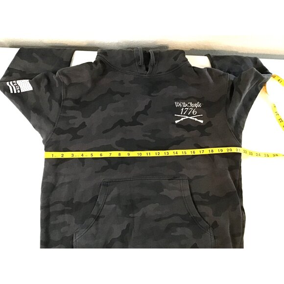 MENS BLACK/GREY PULLOVER KANGAROO POCKET HOODIE SWEATER SIZE MEDIUM - Picture 5 of 6